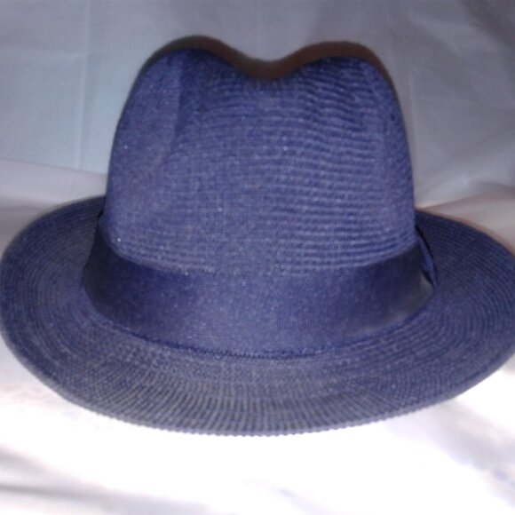 Mantles by Hudson's Bay Company blue polyester fedora size large - Picture 1 of 4